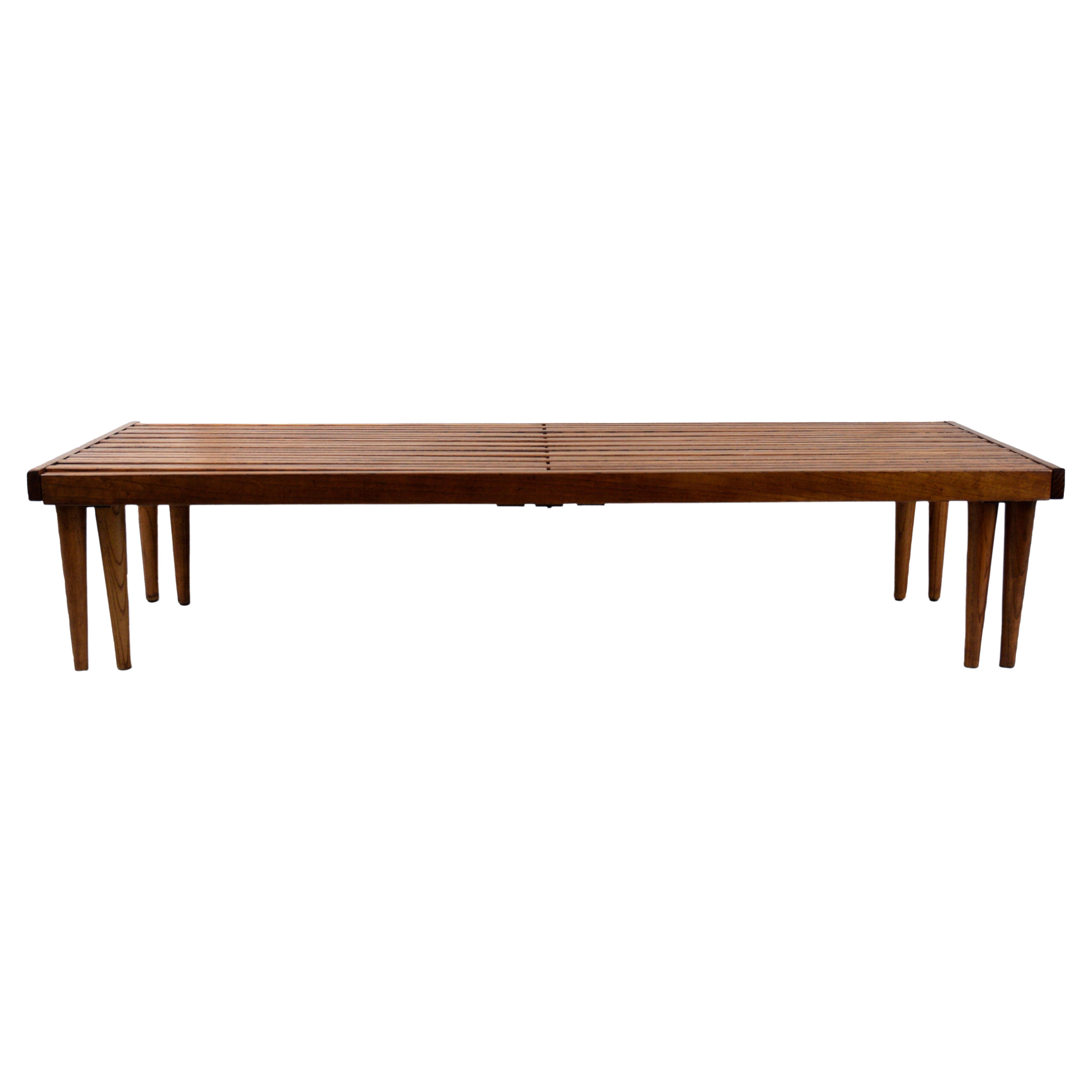 Mid Century Modern Expandable Slatted Coffee Table/Bench by John Keal