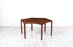 Expertly Restored - Mid-Century Modern Expanding Hexagonal Walnut Dining Table