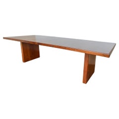 Mid-Century Modern Expanding Walnut Double Pedestal Dining Table, 1960s