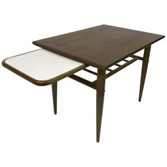 Mid-Century Modern Expanding Walnut Side Table