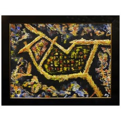 Mid-Century Modern Expressionist Bird Painting by Frederick Perl