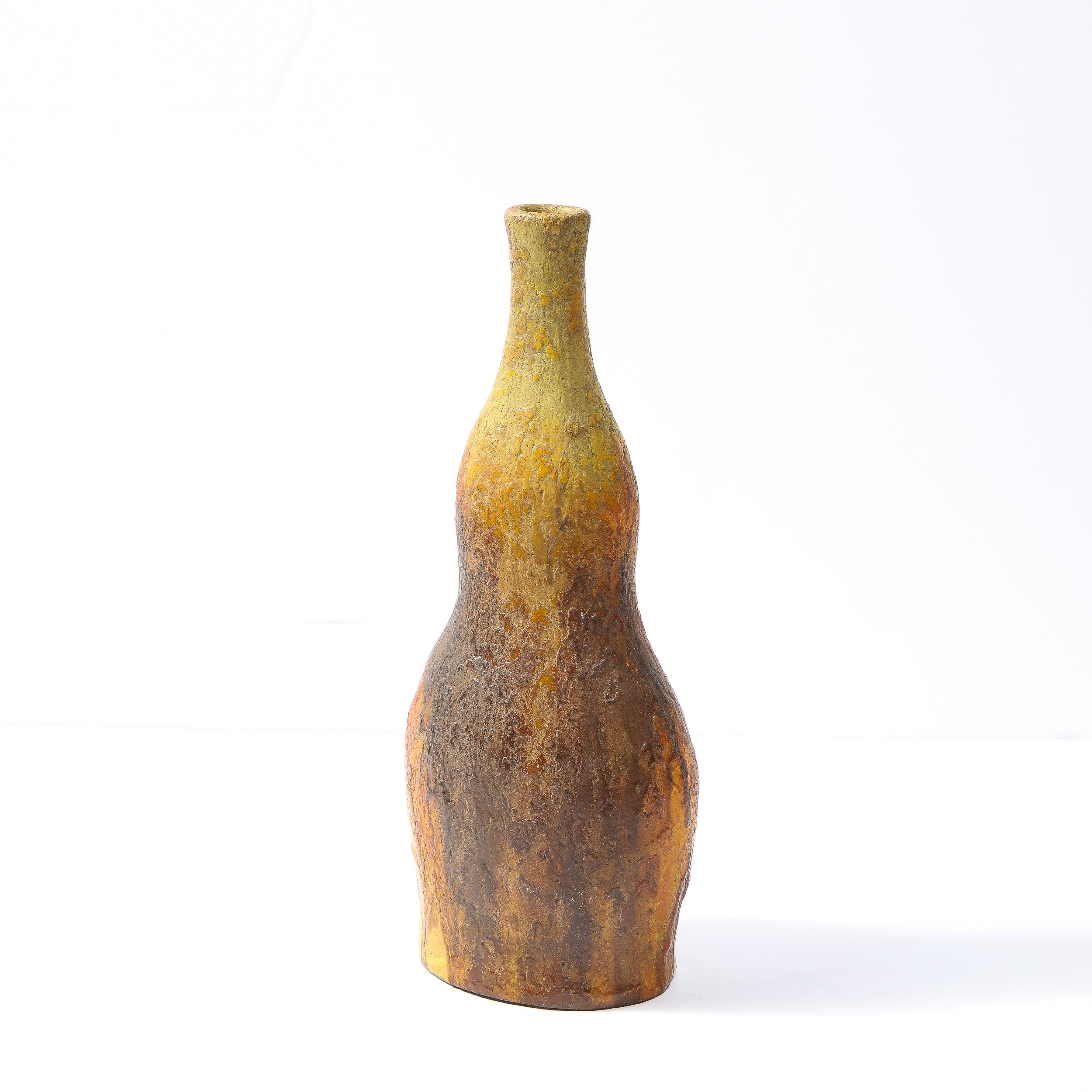 Mid-Century Modern Expressionistic Sculptural Ceramic Vase by Marcello Fantoni In Excellent Condition In New York, NY