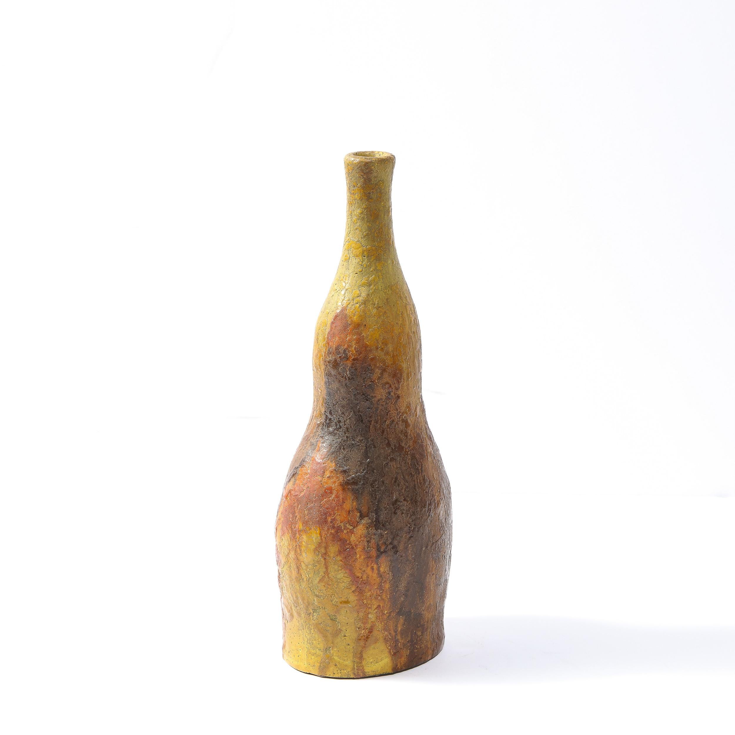Mid-Century Modern Expressionistic Sculptural Ceramic Vase by Marcello Fantoni 2