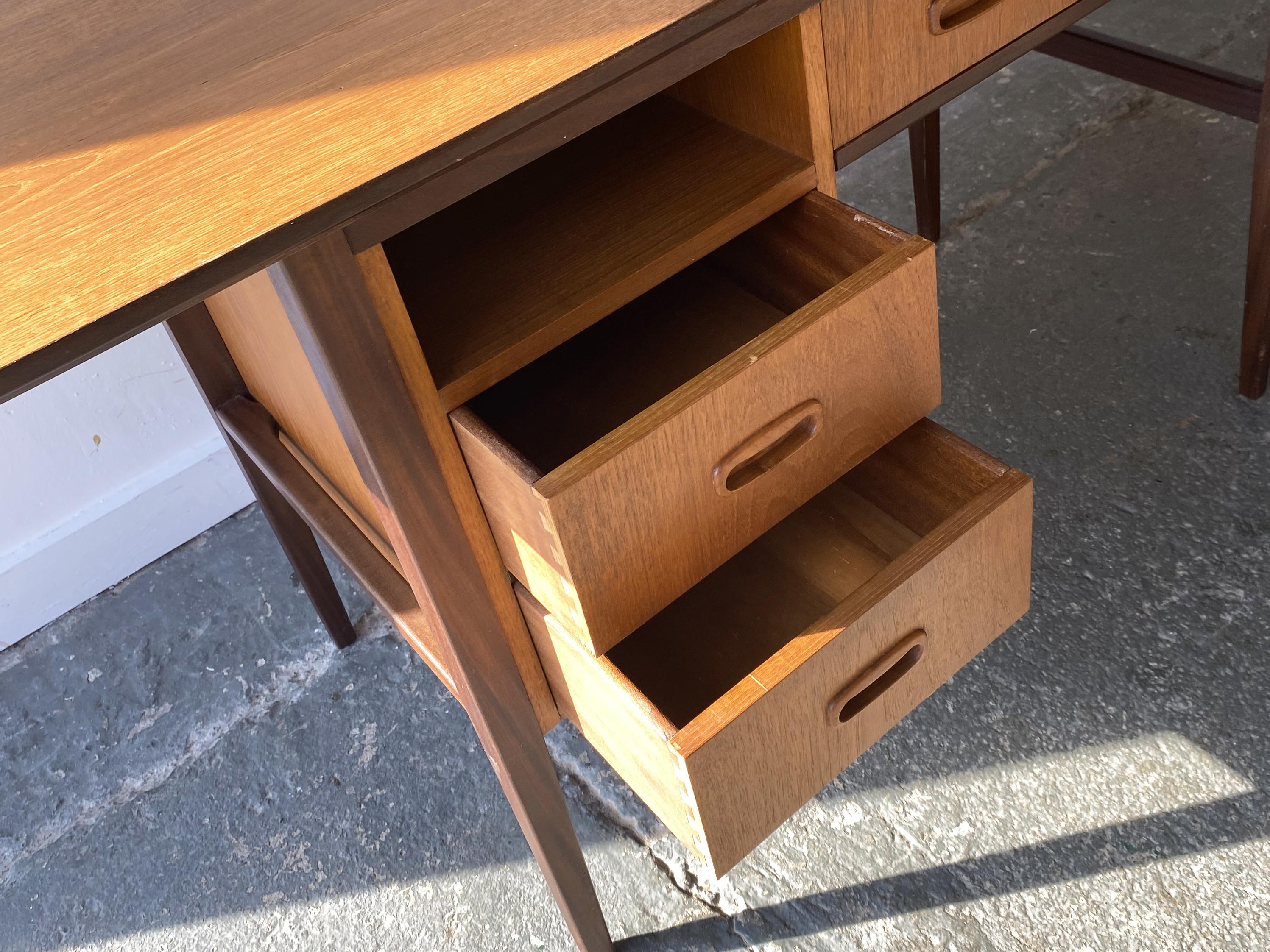 Teak Mid-Century Modern extendable desk by Uniflex