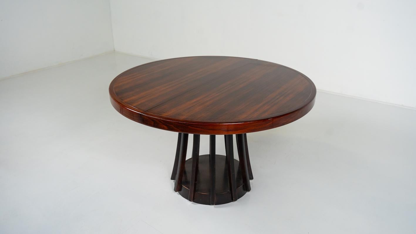 Wood Mid-Century Modern Extendable Dining Table by Angelo Mangiarotti, Italy, 1970s For Sale