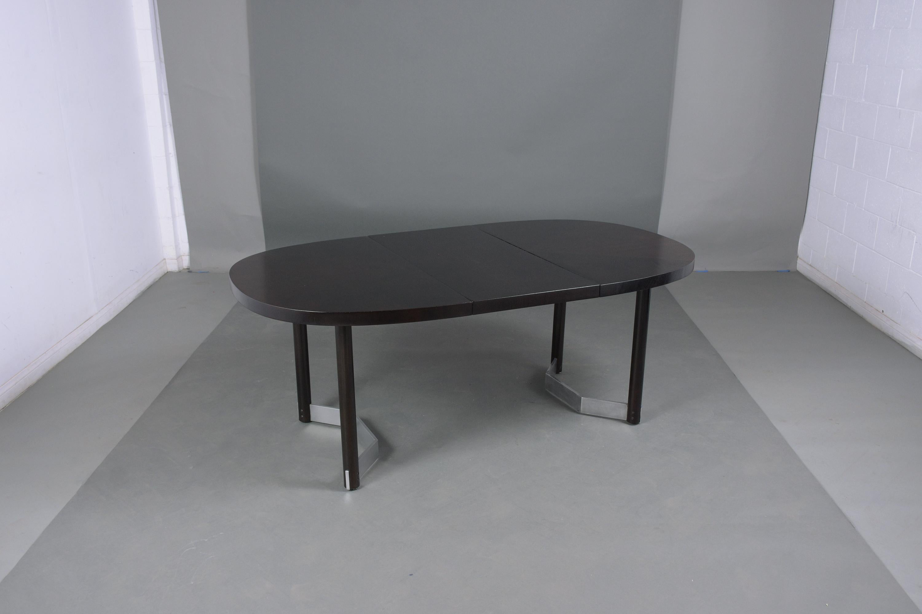 Stained Vintage 1960's Mid-Century Modern Extendable Dining Table