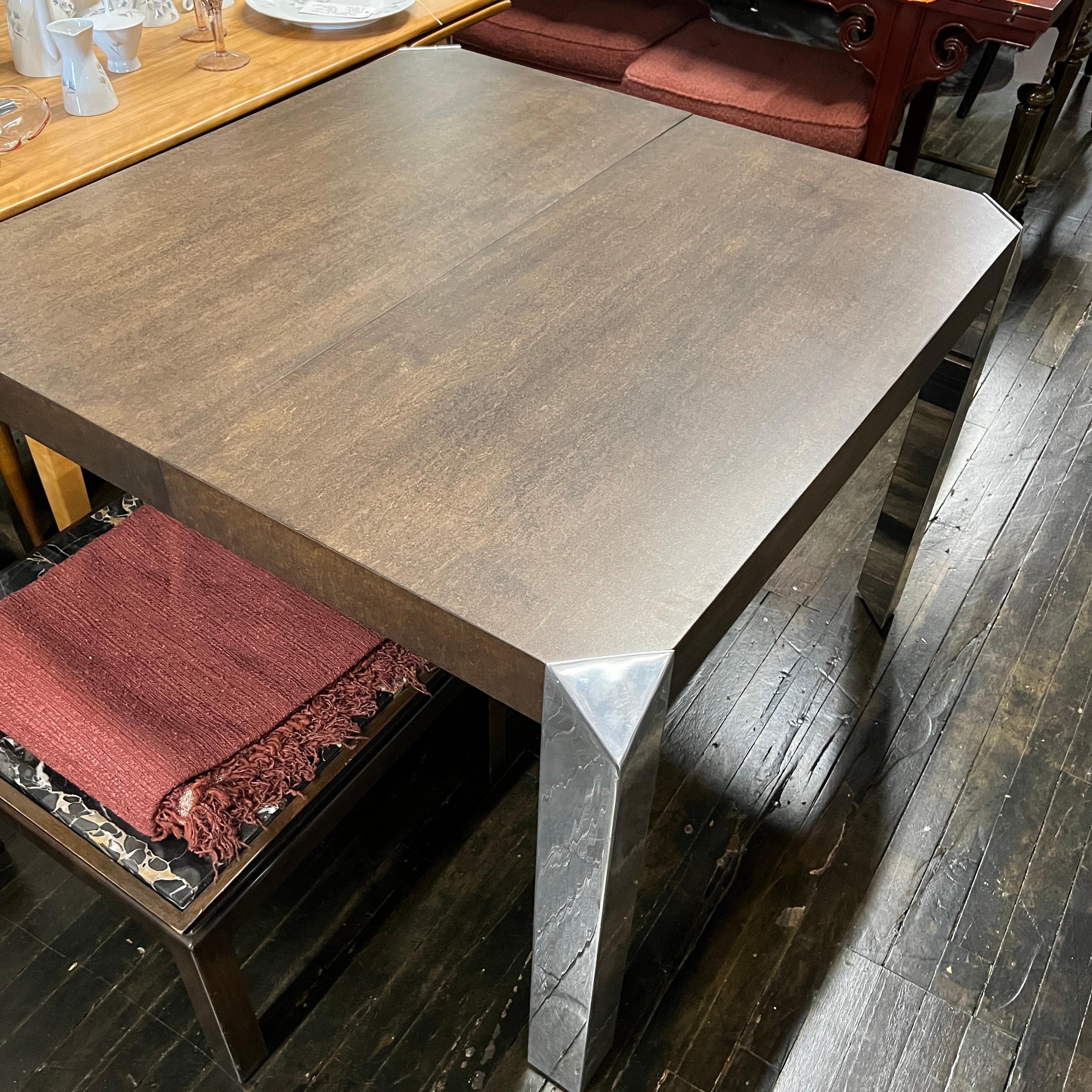 Ausziehbarer Esstisch mit Chrombeinen von Baker Furniture, Mid-Century Modern 5