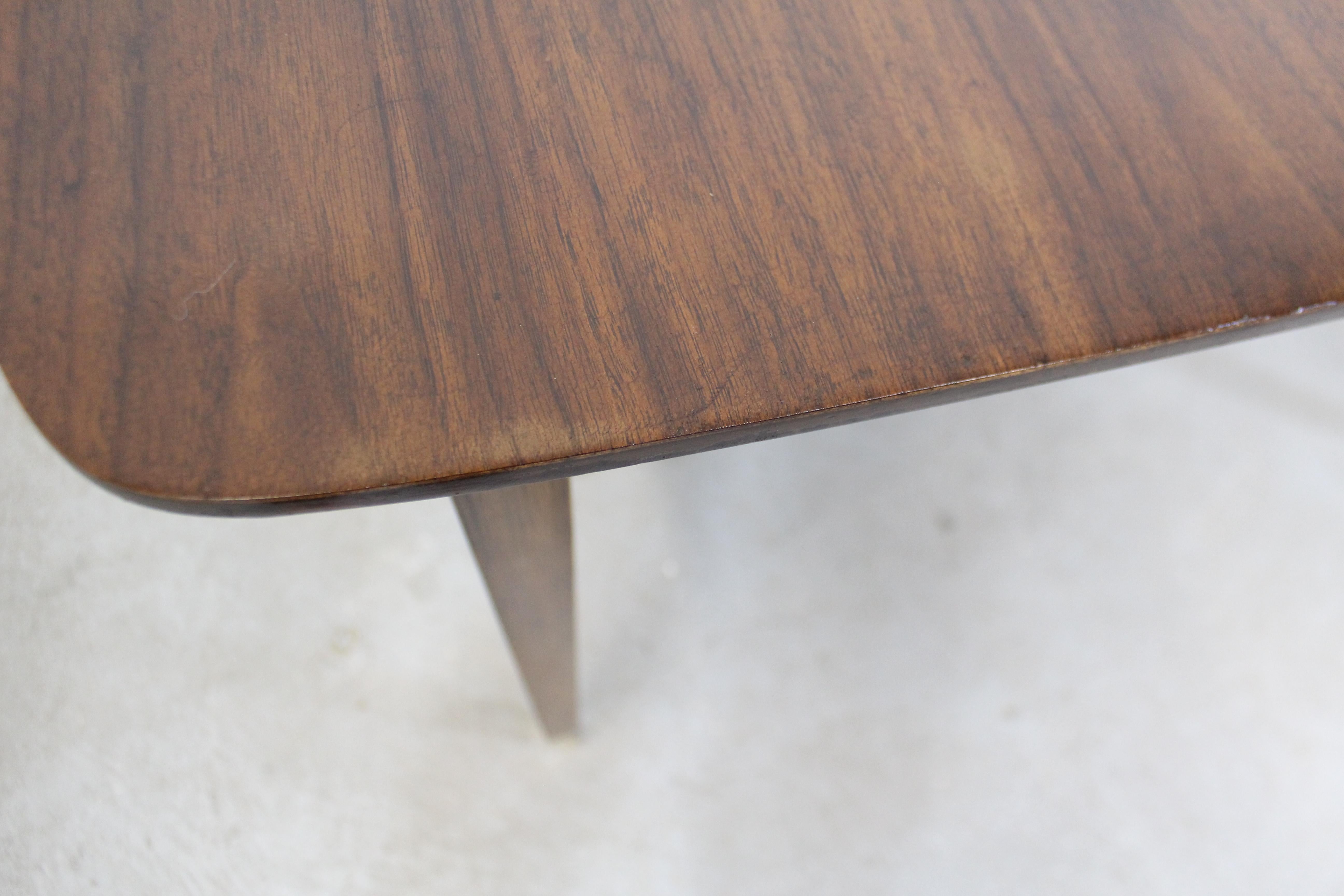 Mid-Century Modern Extendable Surfboard Butterfly Leaf Walnut Dining Table 1