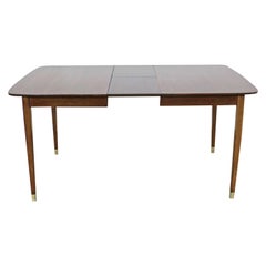 Mid-Century Modern Extendable Surfboard Butterfly Leaf Walnut Dining Table