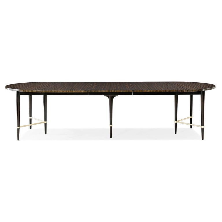 Contemporary Mid-Century Modern Style Extending Dining Table For Sale