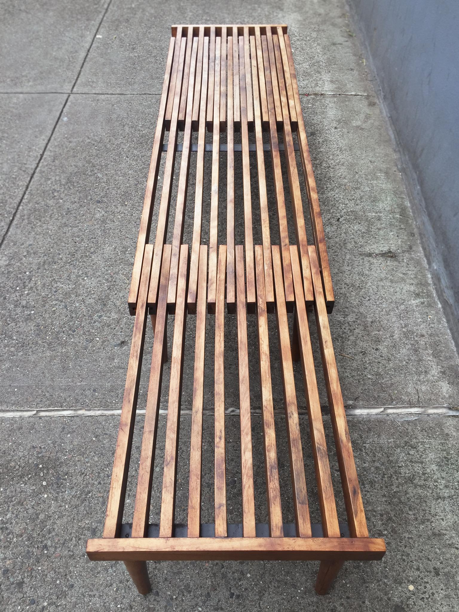modern slat bench