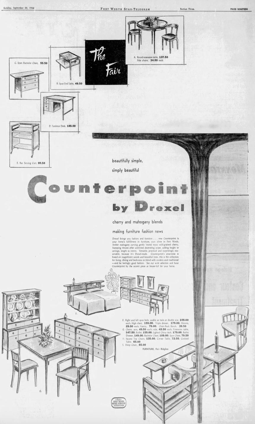 Scrivania di John Van Koert per Drexel Counterpoint, stile metà secolo moderno. in vendita 6