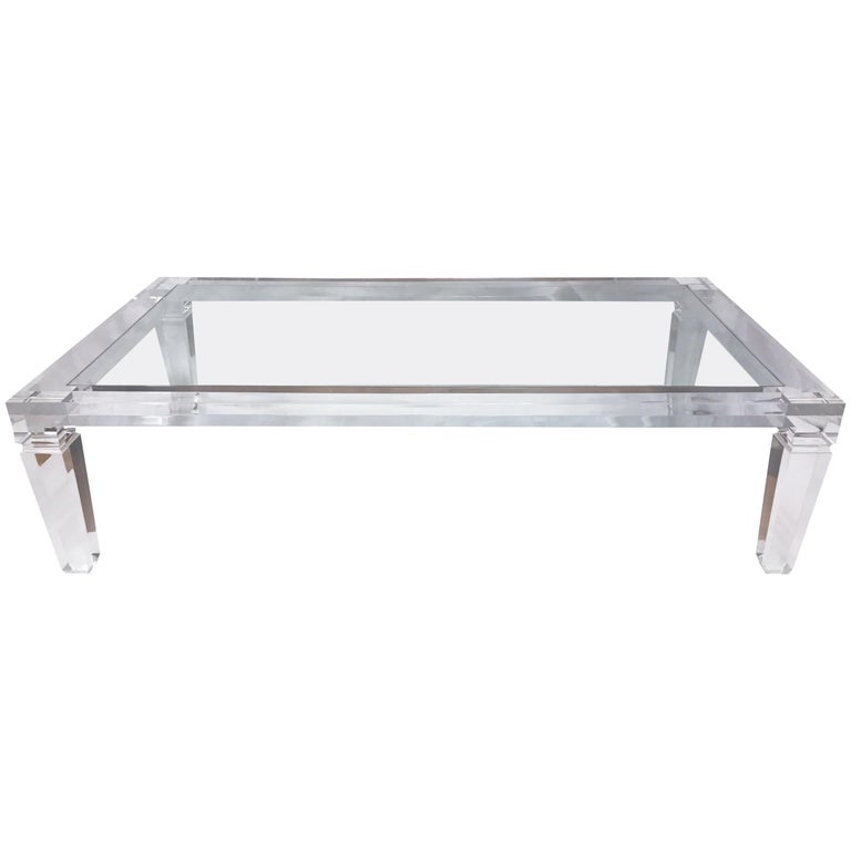 Mid Century Modern Extra Large Clear Lucite Rectangular Coffee Table At 1stdibs Clear Lucite Rectangular Coffee Table, Extra Large Rectangular Glass Coffee Table