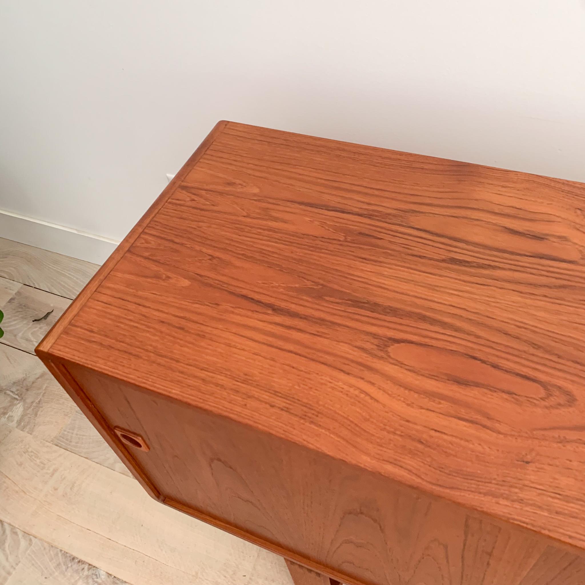 Mid-Century Modern Extra Long Danish Teak Credenza with Sliding Doors 9