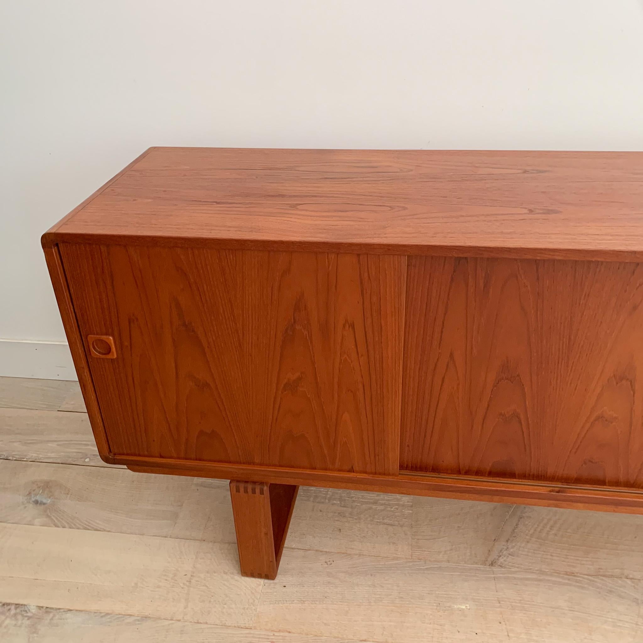 Mid-Century Modern Extra Long Danish Teak Credenza with Sliding Doors 1