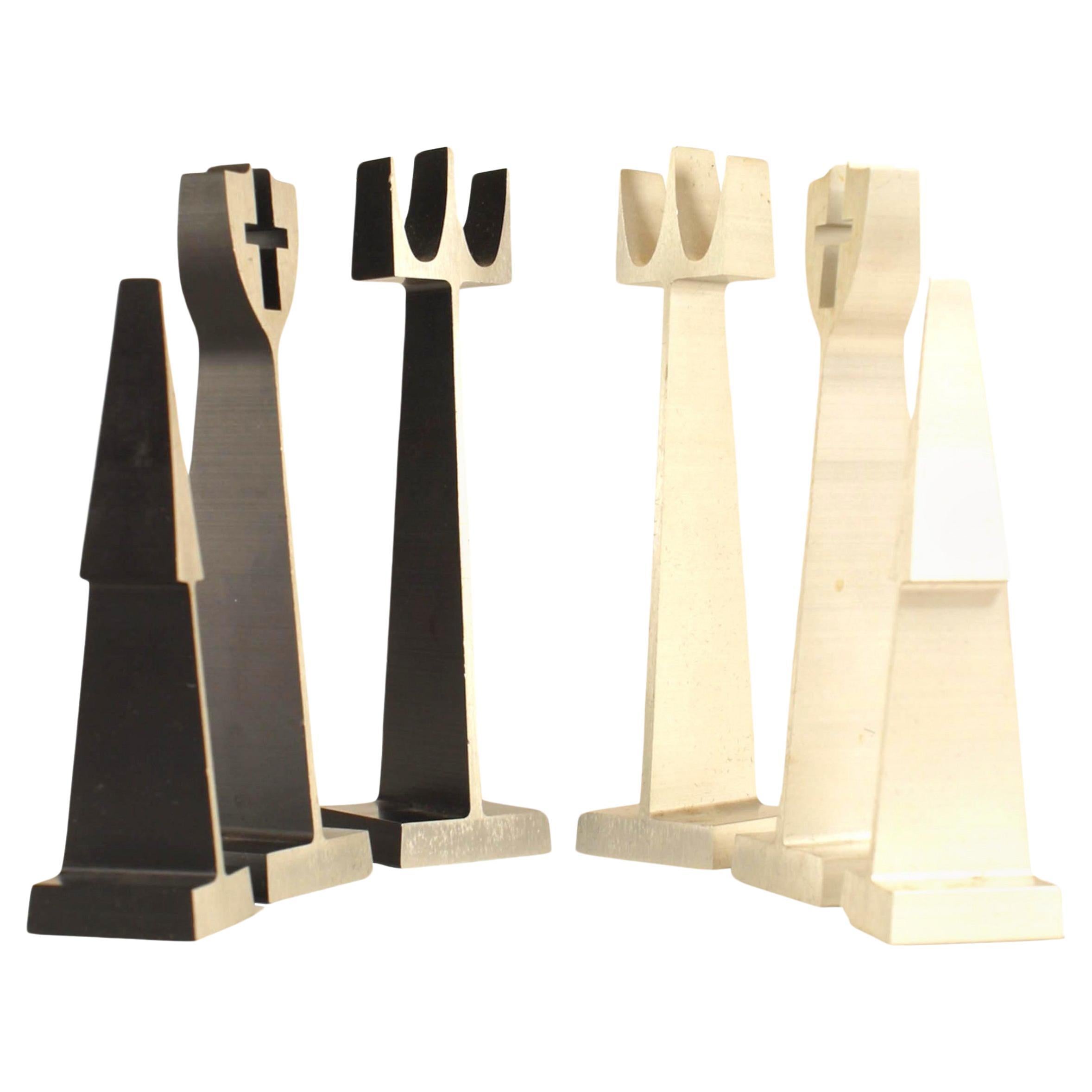 Mid-Century Modern Extruded Aluminum Chess Set