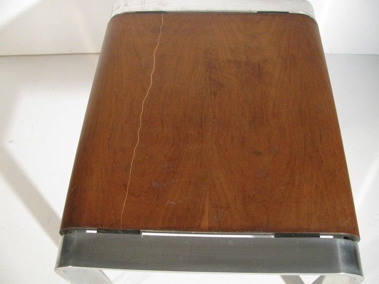 Mid-20th Century Mid-Century Modern Extruded Aluminum Table with Bent Wood