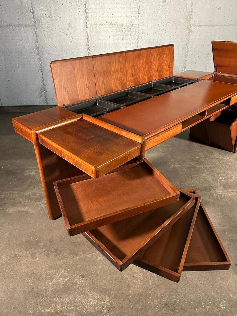 Italian Mid-Century Modern Fabio Lenci Executive Desk for Bernini, 1974