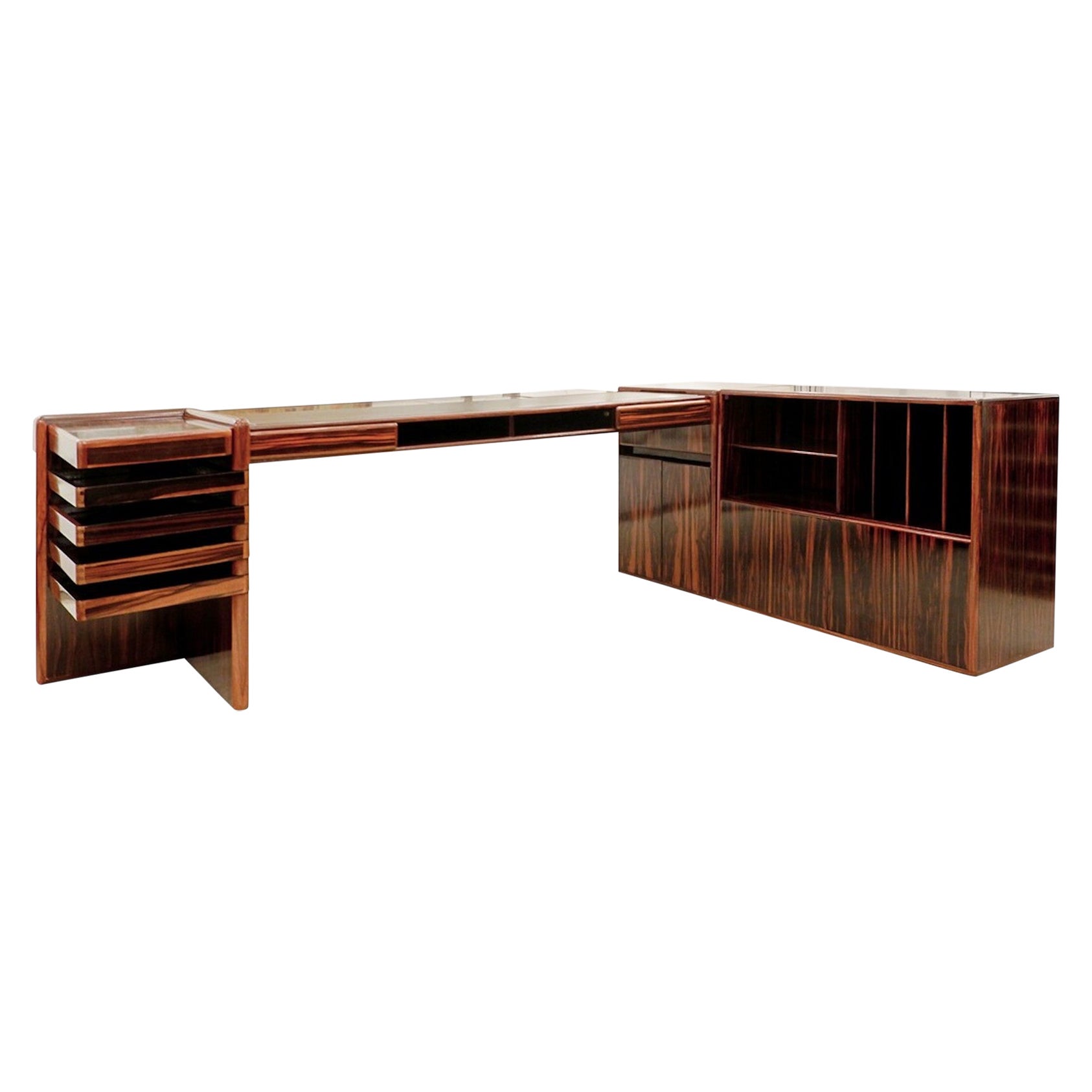 Mid-Century Modern Fabio Lenci Executive Desk for Bernini, 1974