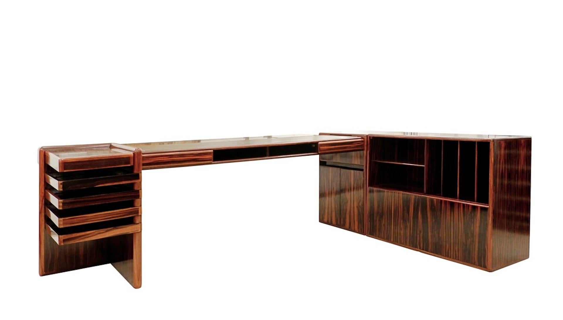 Mid-Century Modern Fabio Lenci Executive Desk for Bernini, 1974 In Good Condition In Brussels, BE