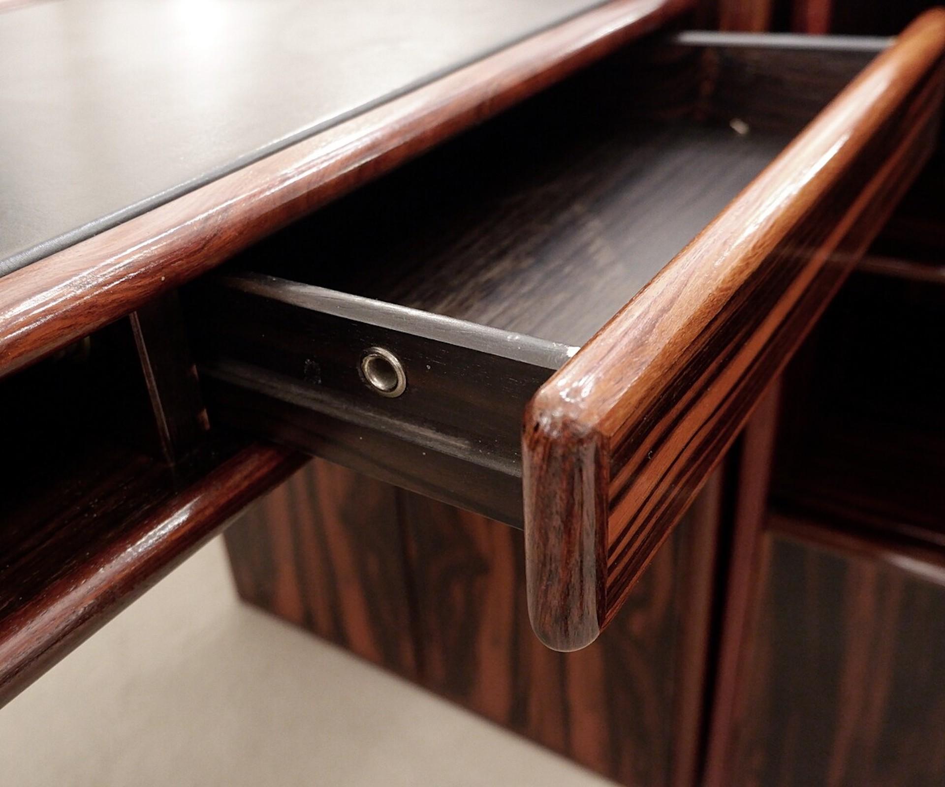 Wood Mid-Century Modern Fabio Lenci Executive Desk for Bernini, 1974
