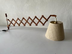 Mid-century Modern Fabric and Wood Accordion Lamp, 1960s, Germany