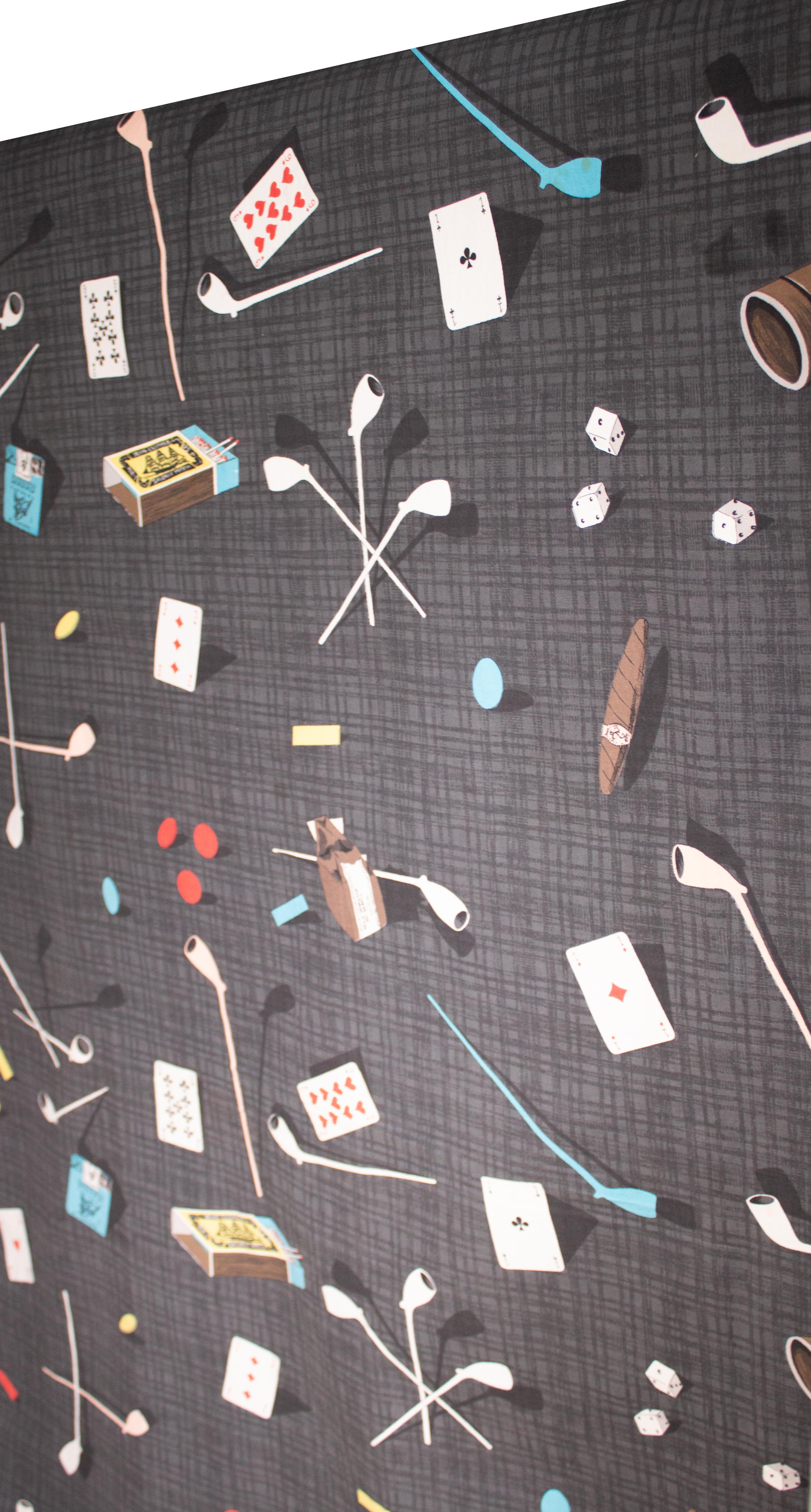 Mid-20th Century Mid-Century Modern Fabric by the French Painter/Photographer Jean Clemmer For Sale
