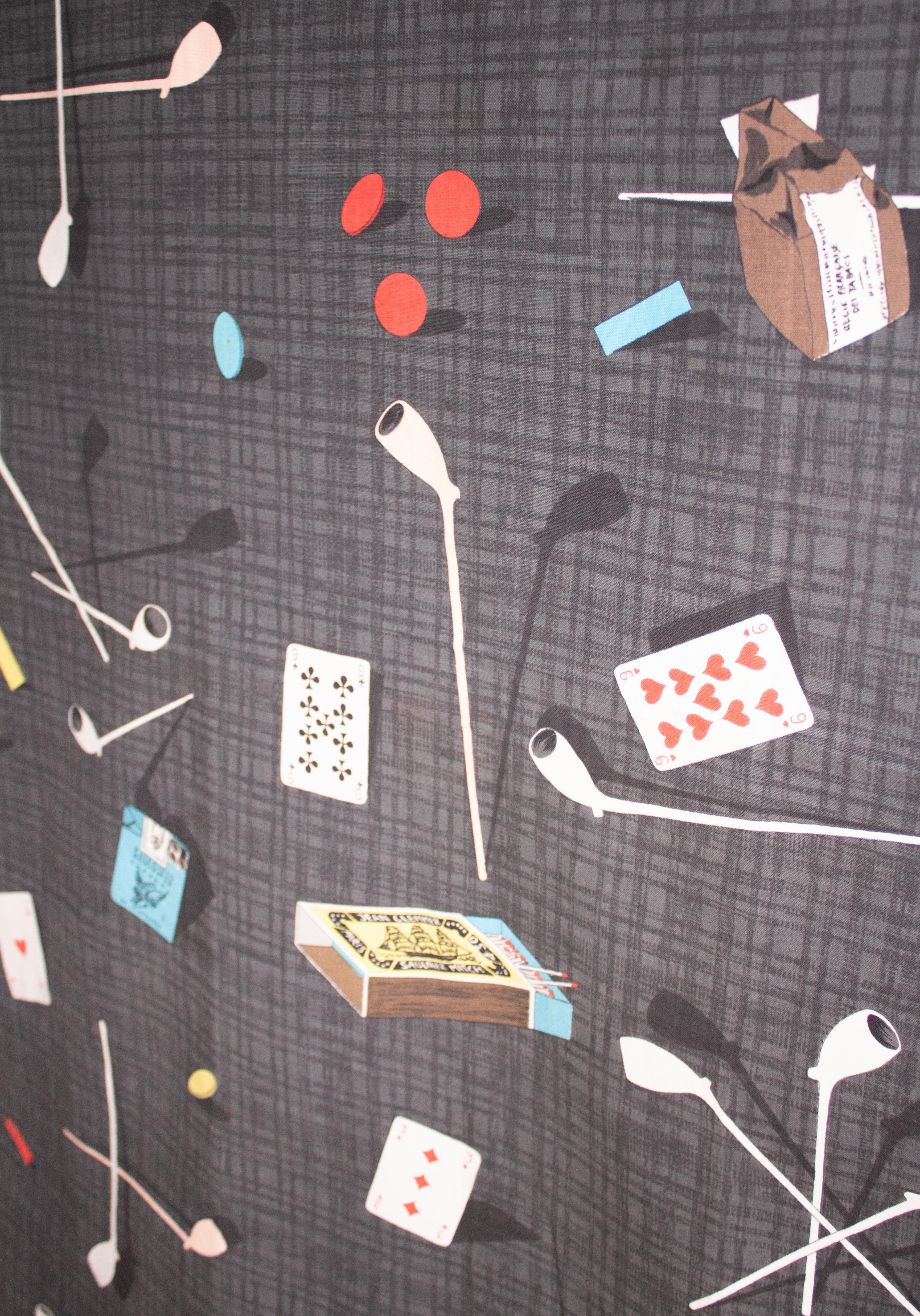 Mid-Century Modern Fabric by the French Painter/Photographer Jean Clemmer For Sale 3