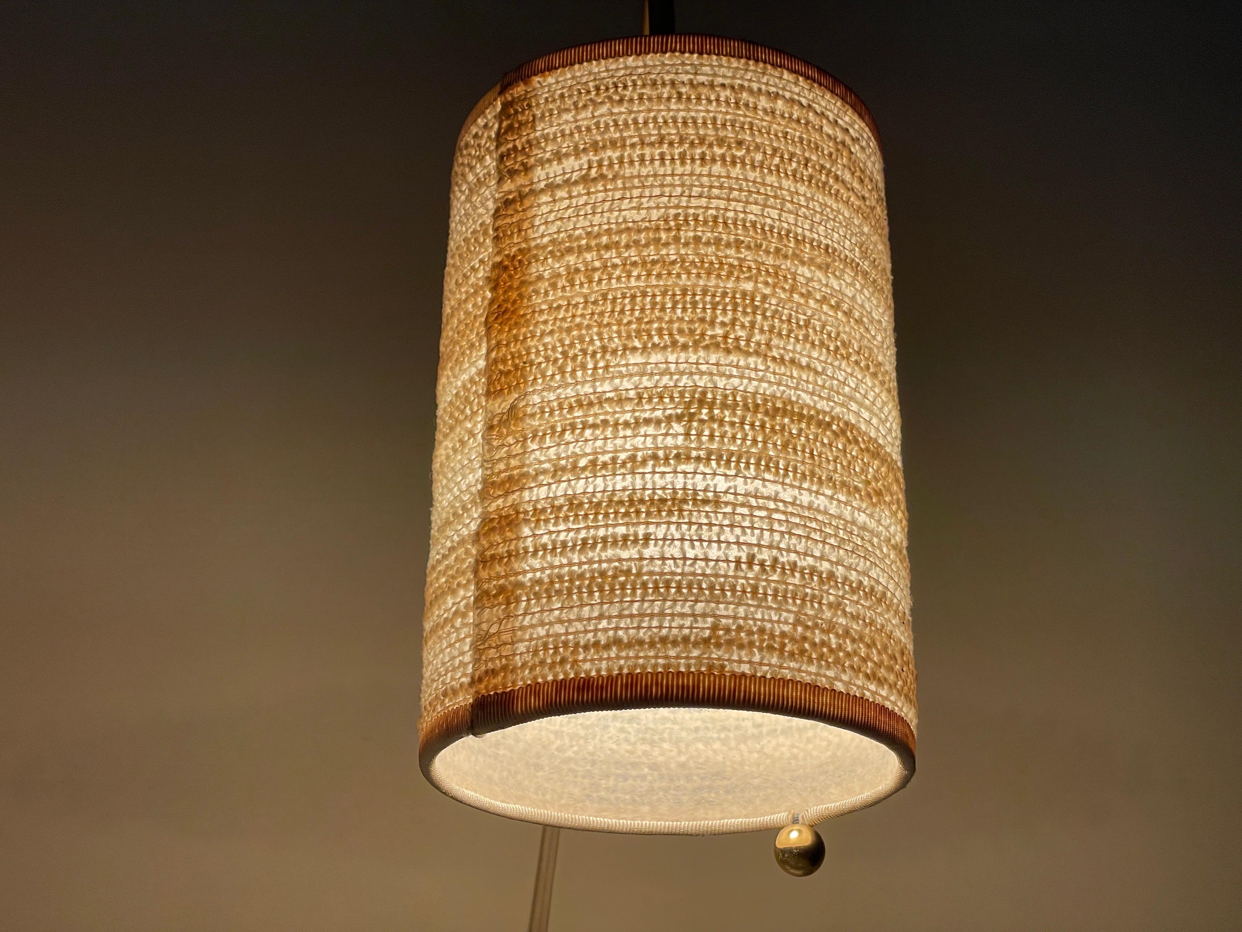 Mid-century Modern Fabric Shade Pair of Sconces with Brass Neck, 1960s, Germany 10