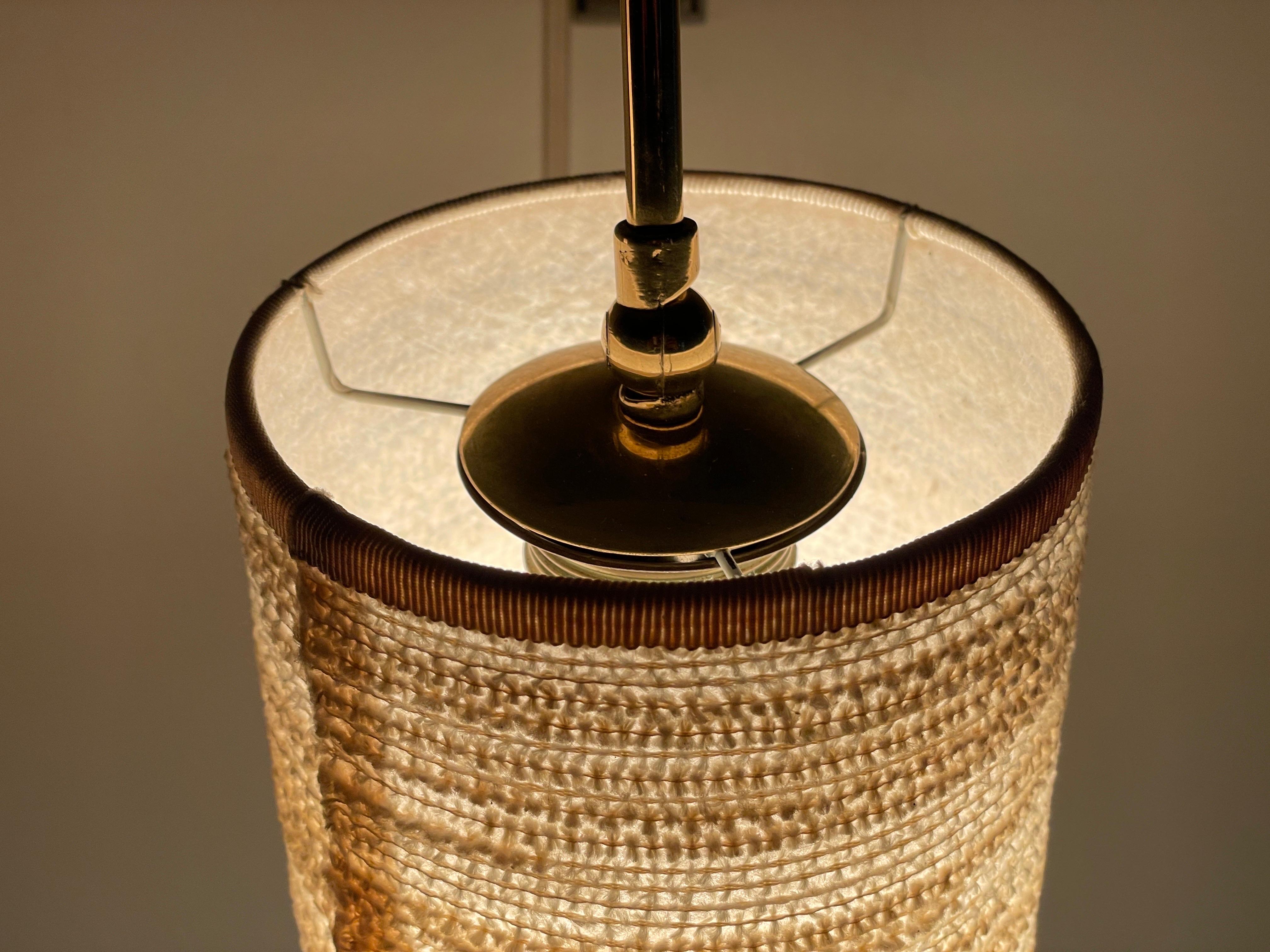 Mid-century Modern Fabric Shade Pair of Sconces with Brass Neck, 1960s, Germany 11