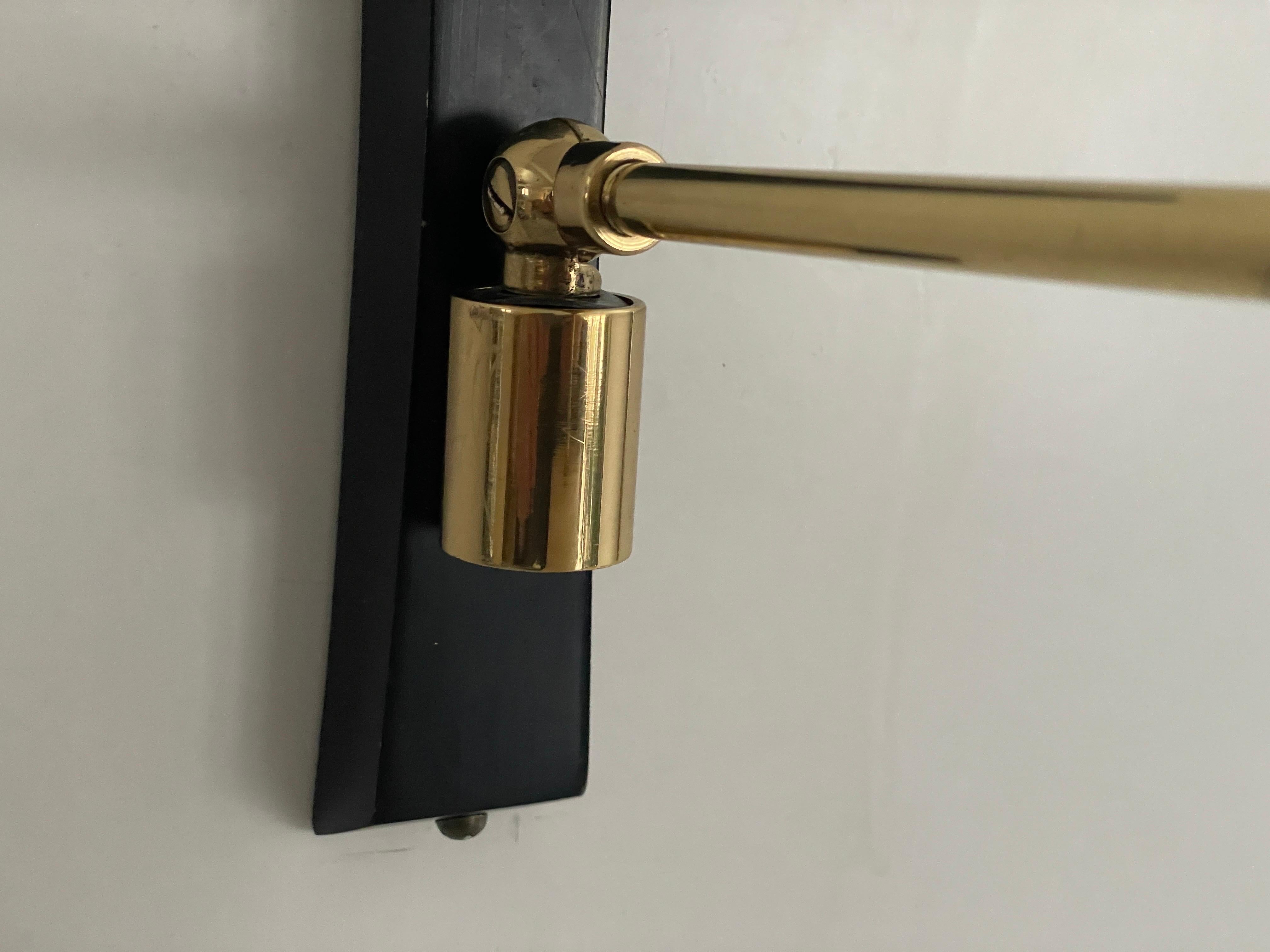 Mid-century Modern Fabric Shade Pair of Sconces with Brass Neck, 1960s, Germany 2