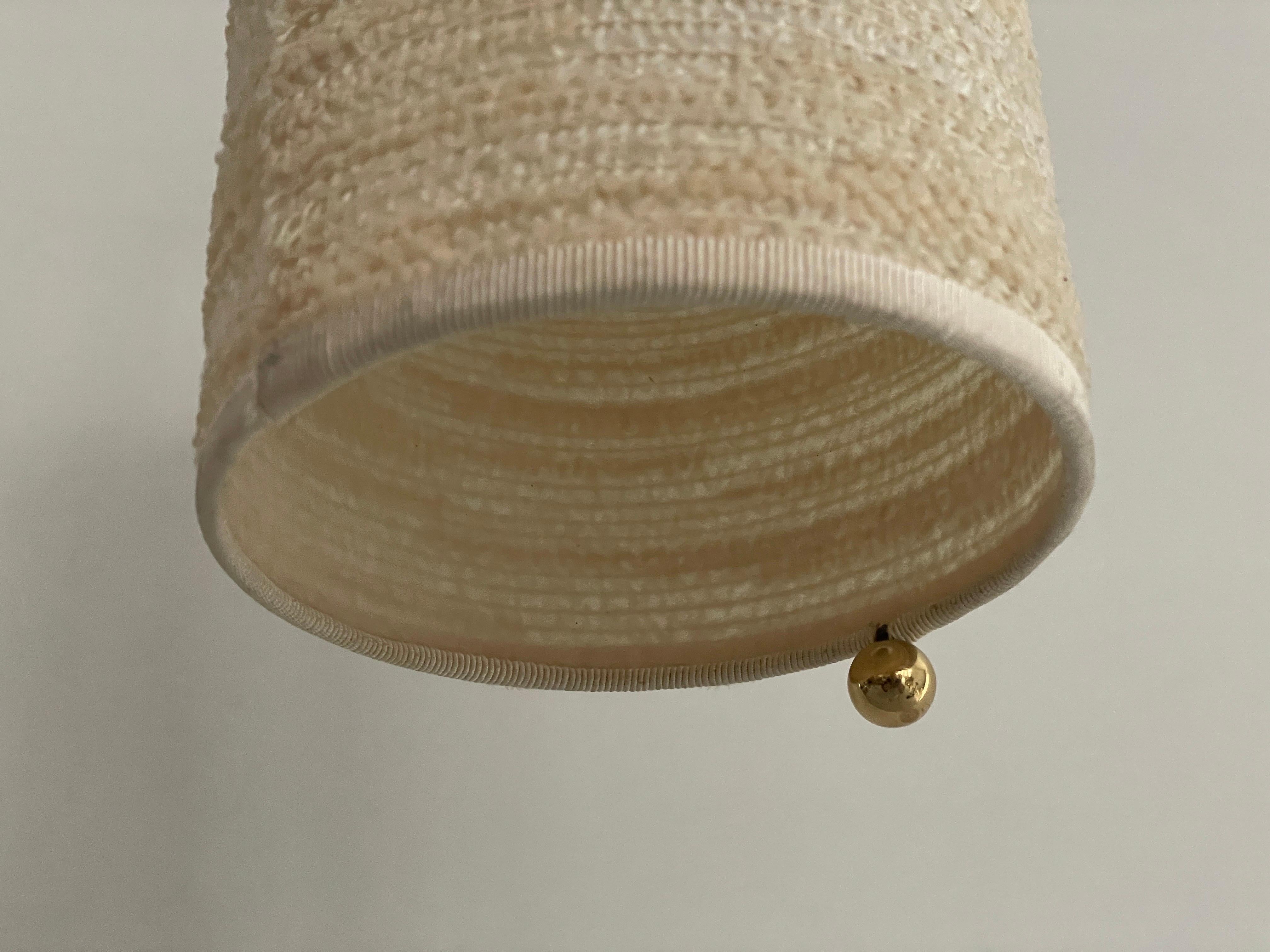 Mid-century Modern Fabric Shade Pair of Sconces with Brass Neck, 1960s, Germany 3