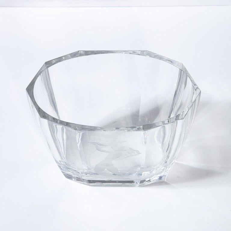 Mid-Century Modern Faceted Acid Etched Mermaid Vase Sven Palmquist for Orrefors 8