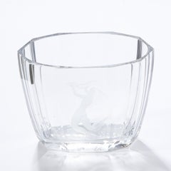 Mid-Century Modern Faceted Acid Etched Mermaid Vase Sven Palmquist for Orrefors