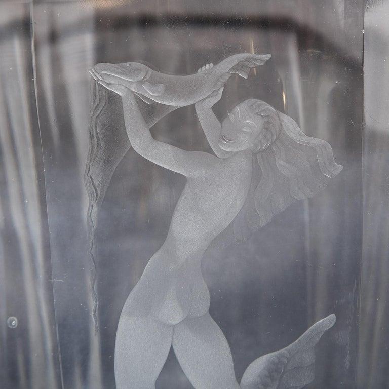 Mid-Century Modern Faceted Acid Etched Mermaid Vase Sven Palmquist for Orrefors 1