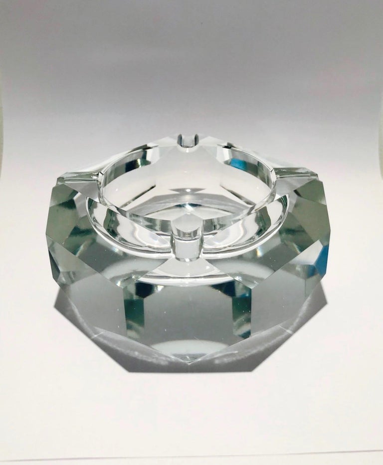 MidCentury Modern Faceted Crystal Ashtray, France, 1960s at 1stDibs