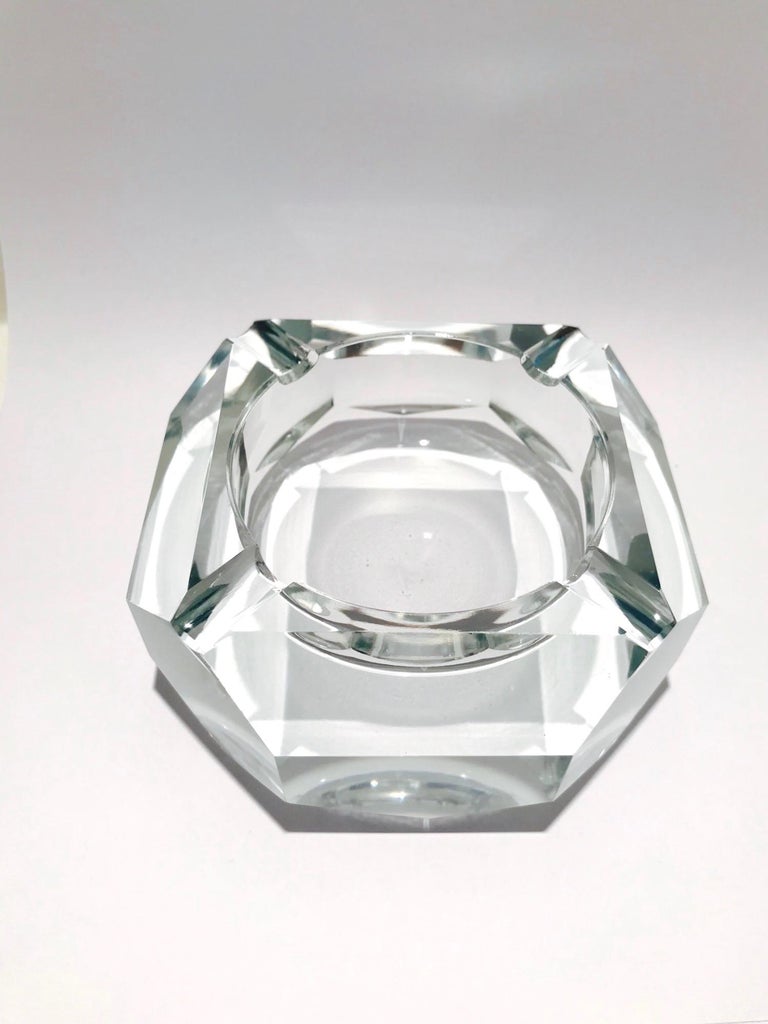 MidCentury Modern Faceted Crystal Ashtray, France, 1960s at 1stDibs