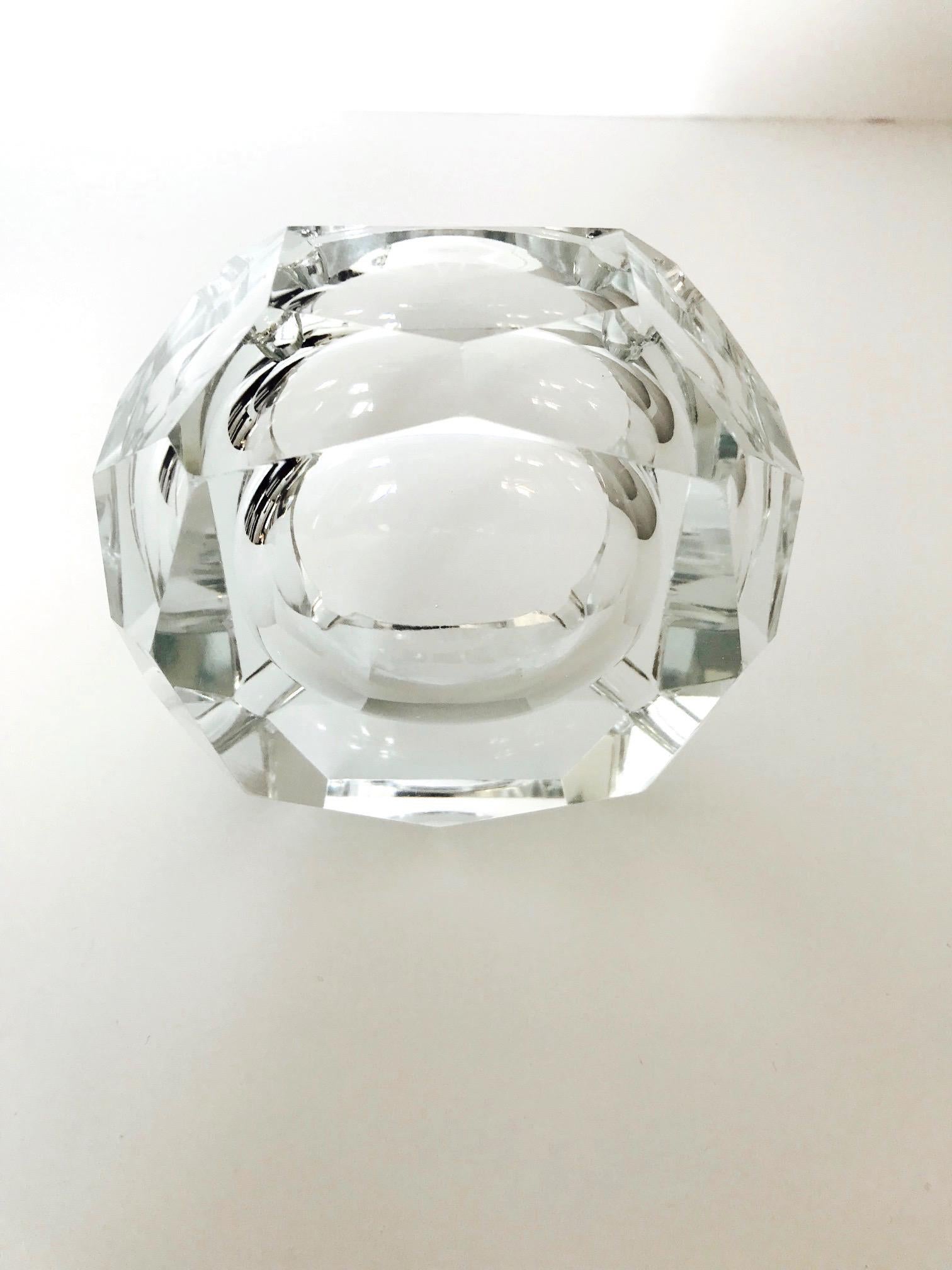 Mid-20th Century Mid-Century Modern Faceted Crystal Ashtray, France, 1960s