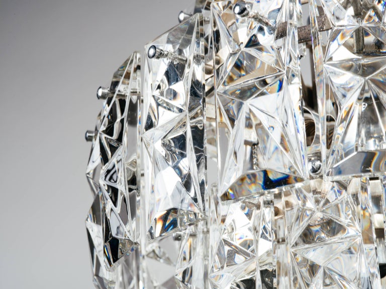 Mid-20th Century Mid-Century Modern Crystal Prism Chandelier by Kinkeldey, Germany, c. 1960's For Sale