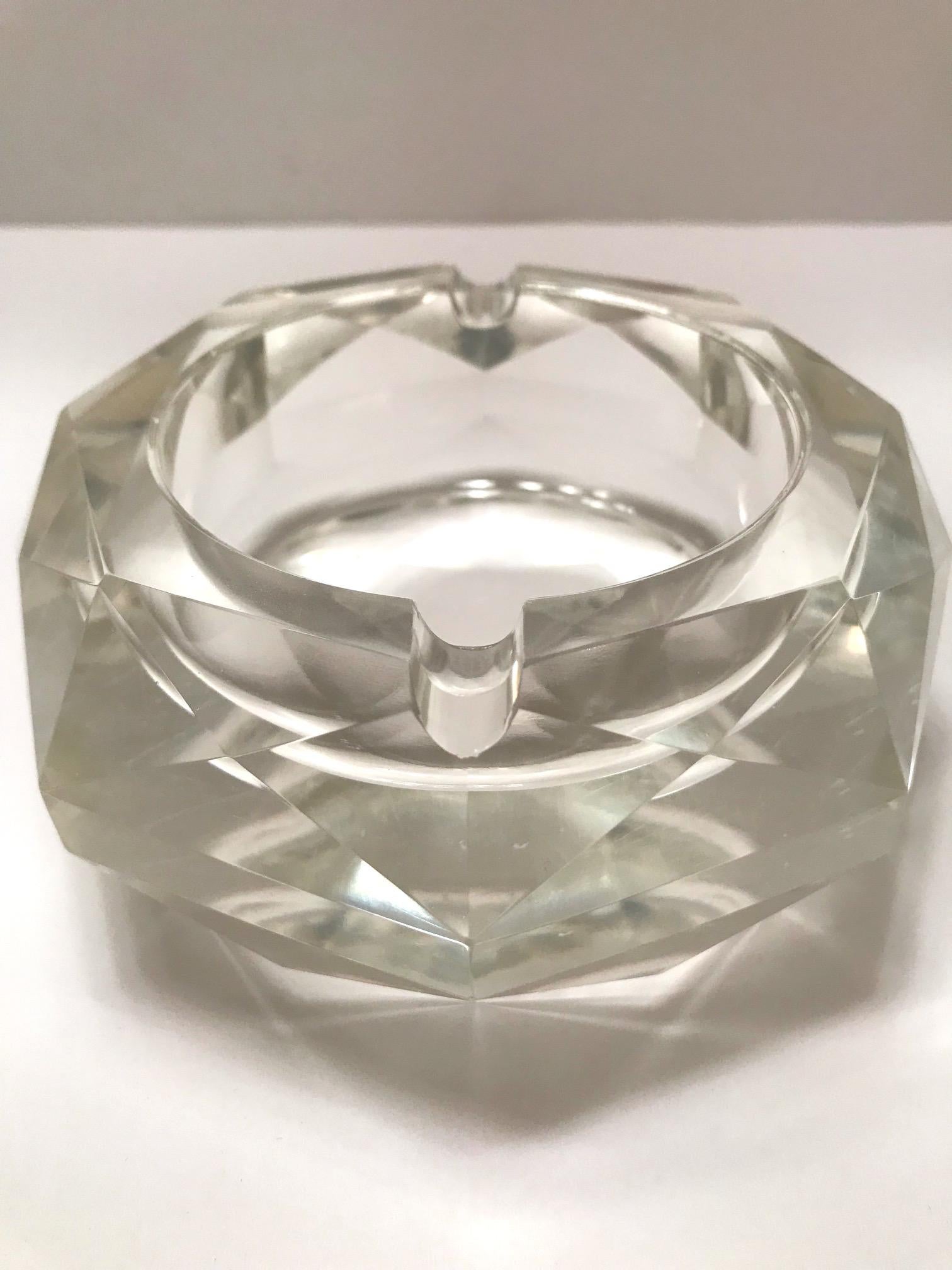 Mid-Century Modern Faceted Murano Glass Ashtray, Italy, 1950s 4