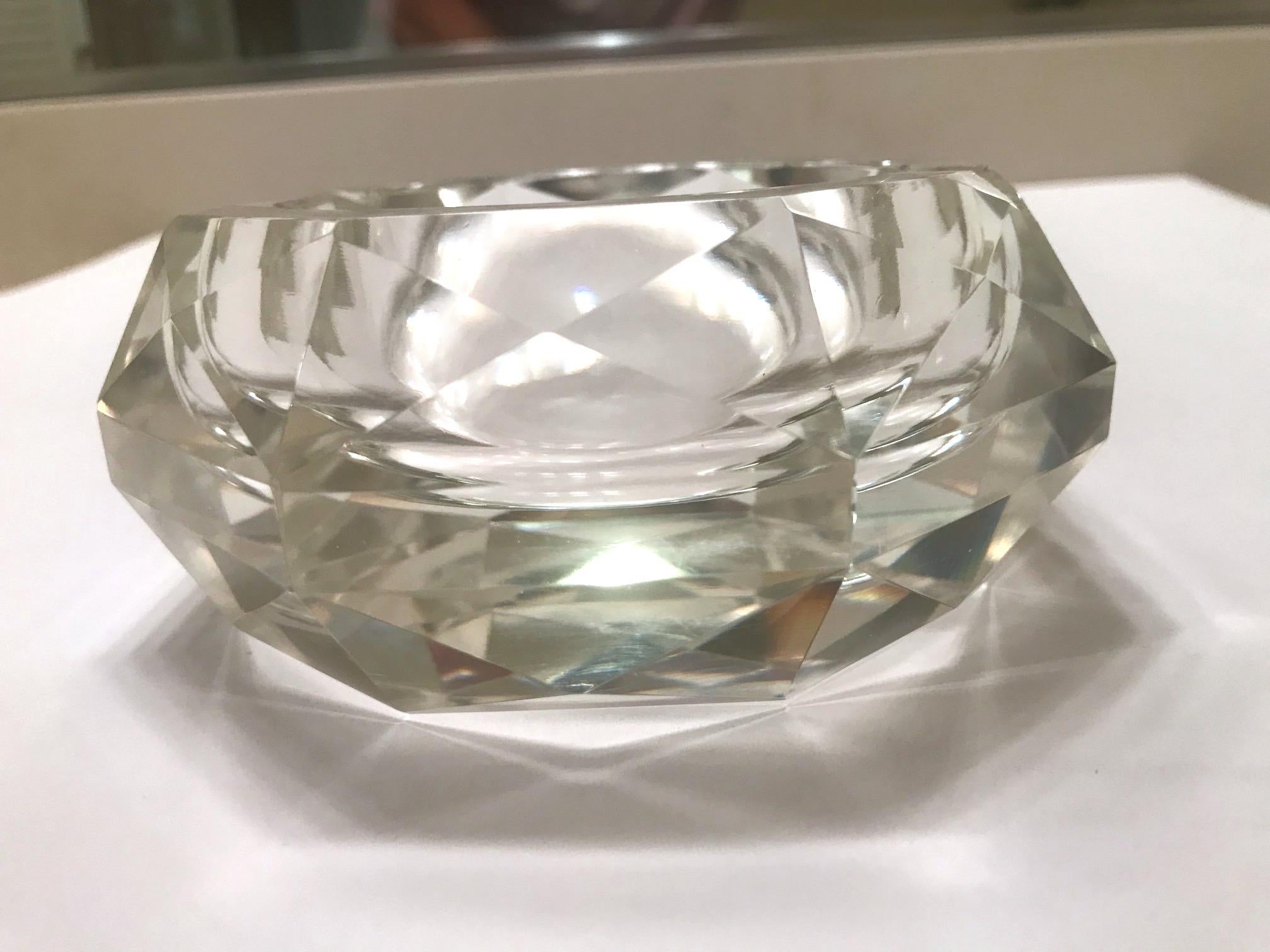 Mid-Century Modern Faceted Murano Glass Ashtray, Italy, 1950s 5