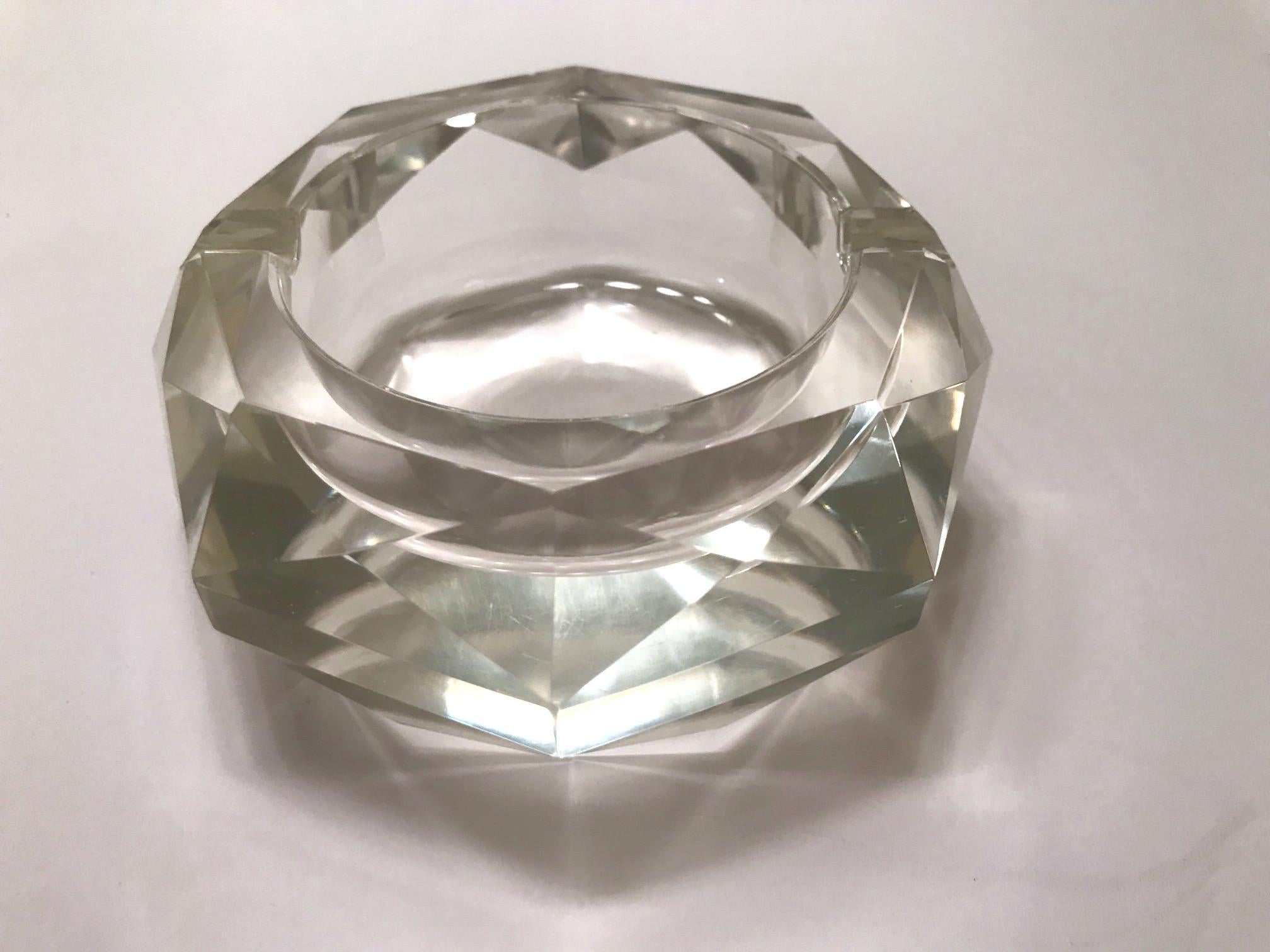 Mid-Century Modern Faceted Murano Glass Ashtray, Italy, 1950s 7