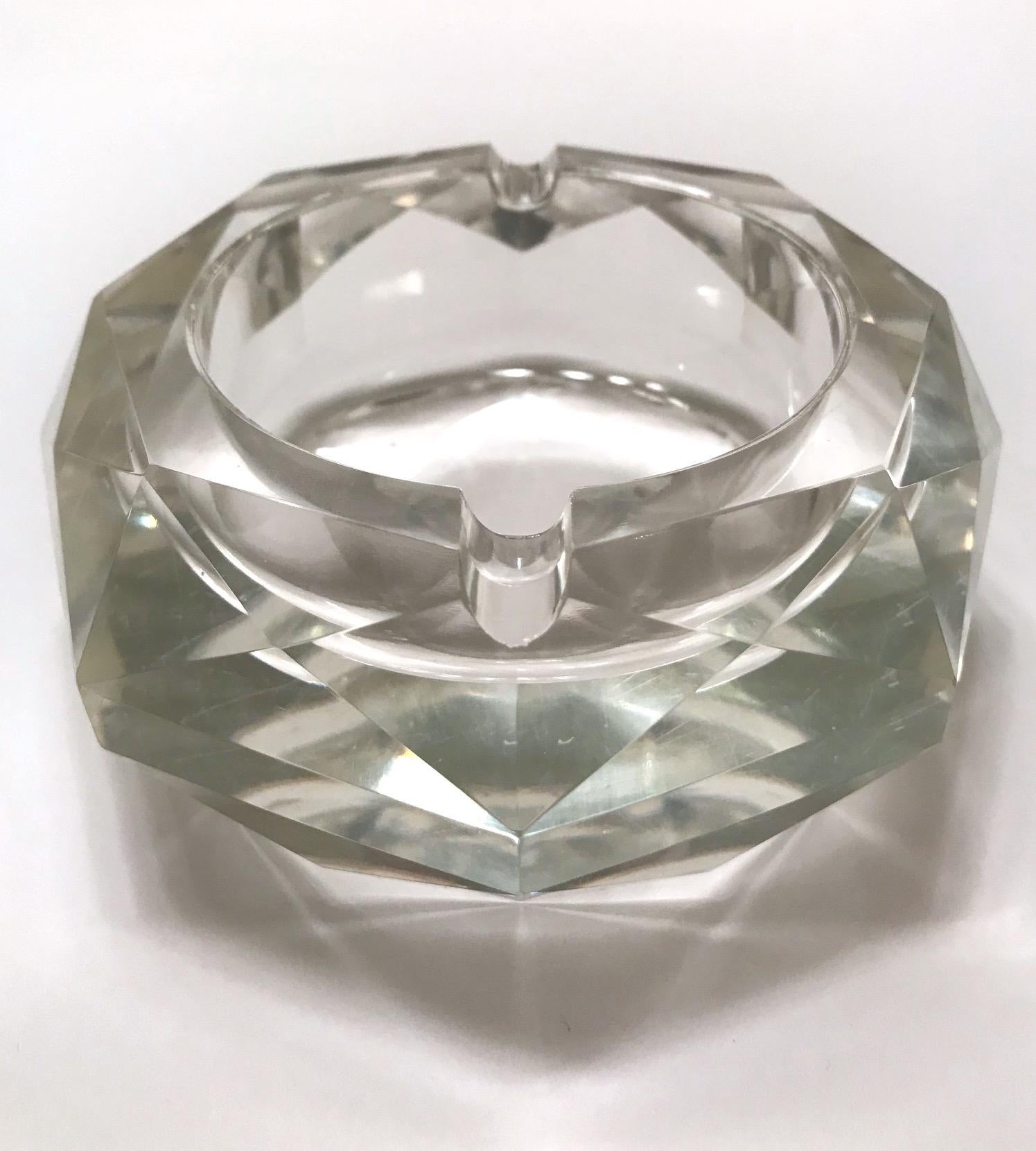 Mid-Century Modern Faceted Murano Glass Ashtray, Italy, 1950s 8