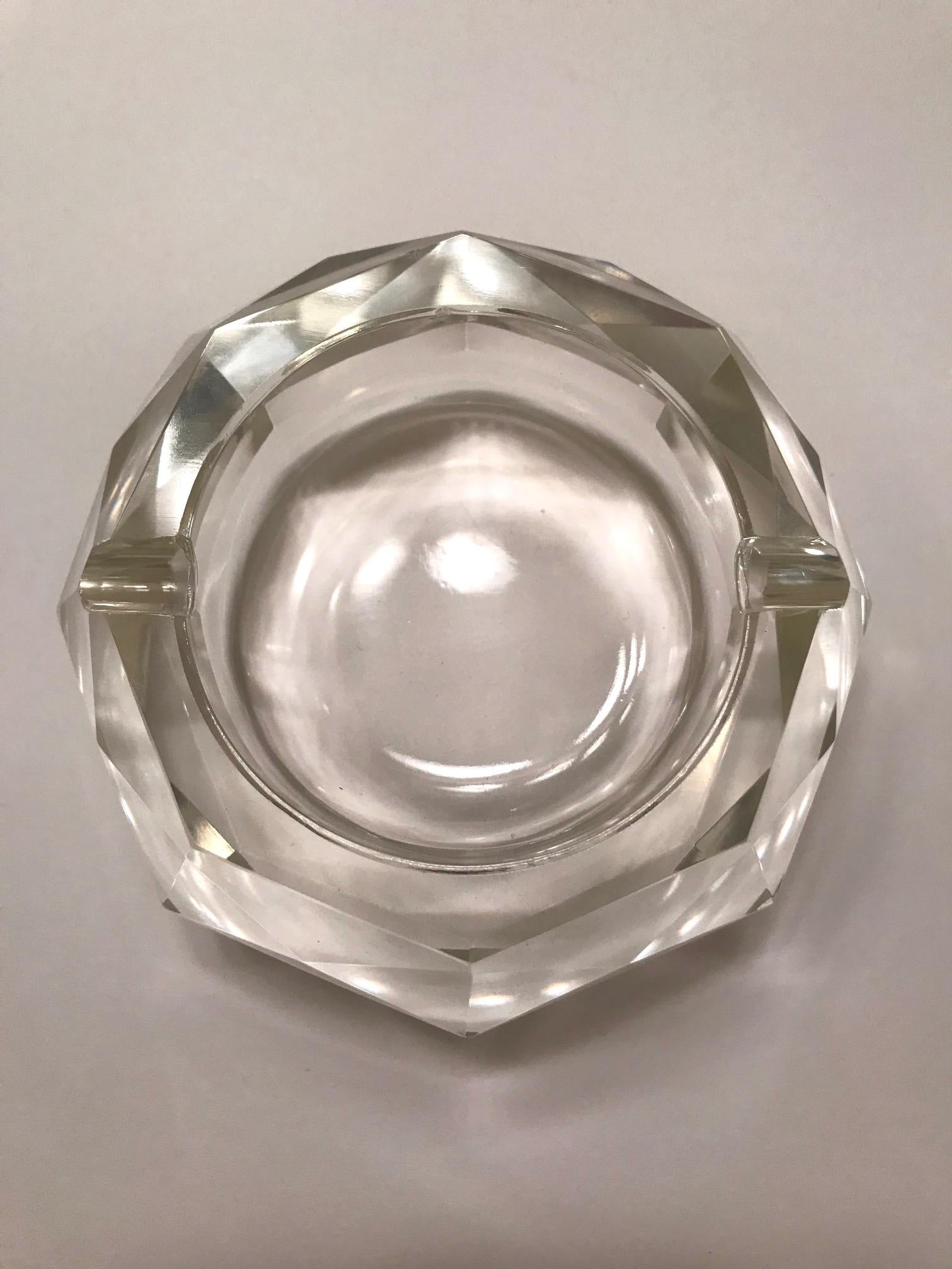 Mid-Century Modern Faceted Murano Glass Ashtray, Italy, 1950s 1