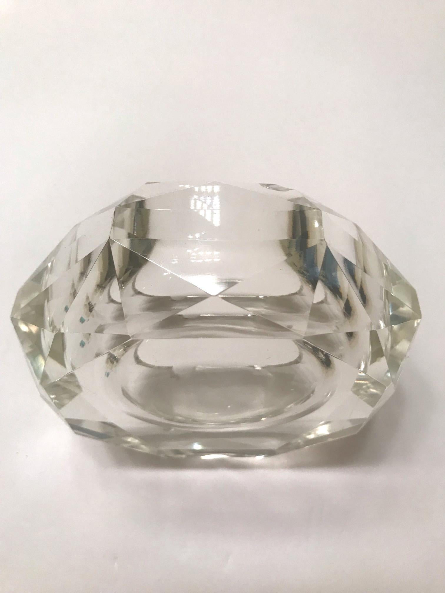 Mid-Century Modern Faceted Murano Glass Ashtray, Italy, 1950s 2