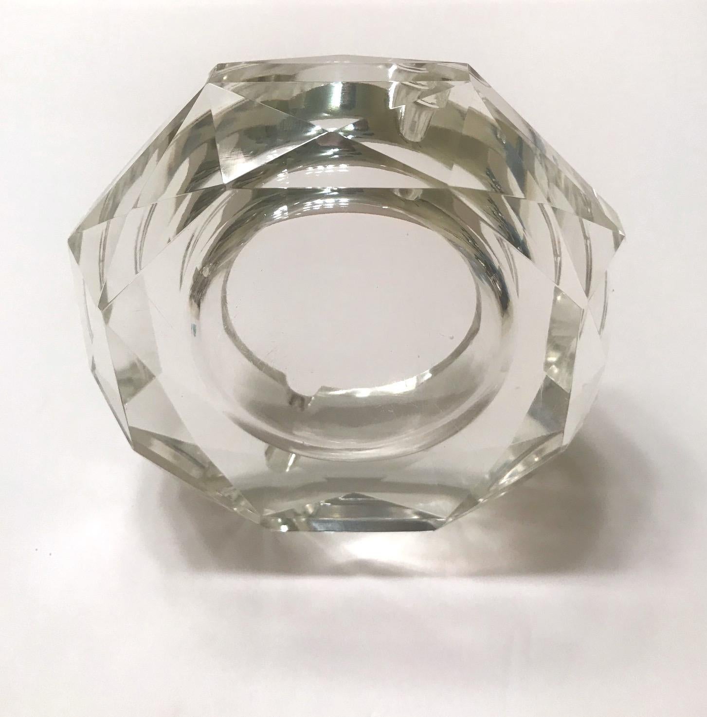 Mid-Century Modern Faceted Murano Glass Ashtray, Italy, 1950s 3