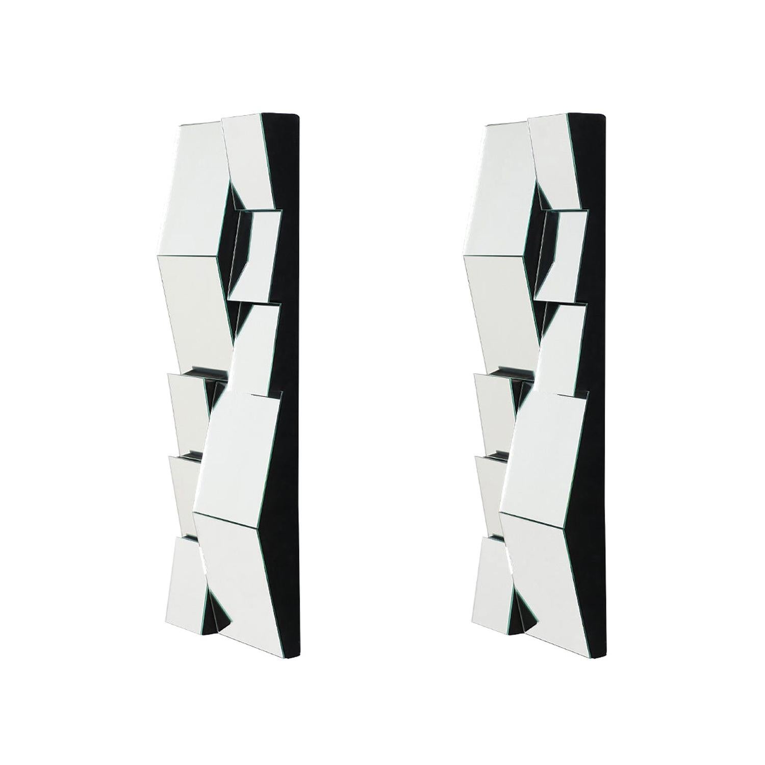 Mid-Century Modern Faceted "Slopes" Mirrors by Neal Small