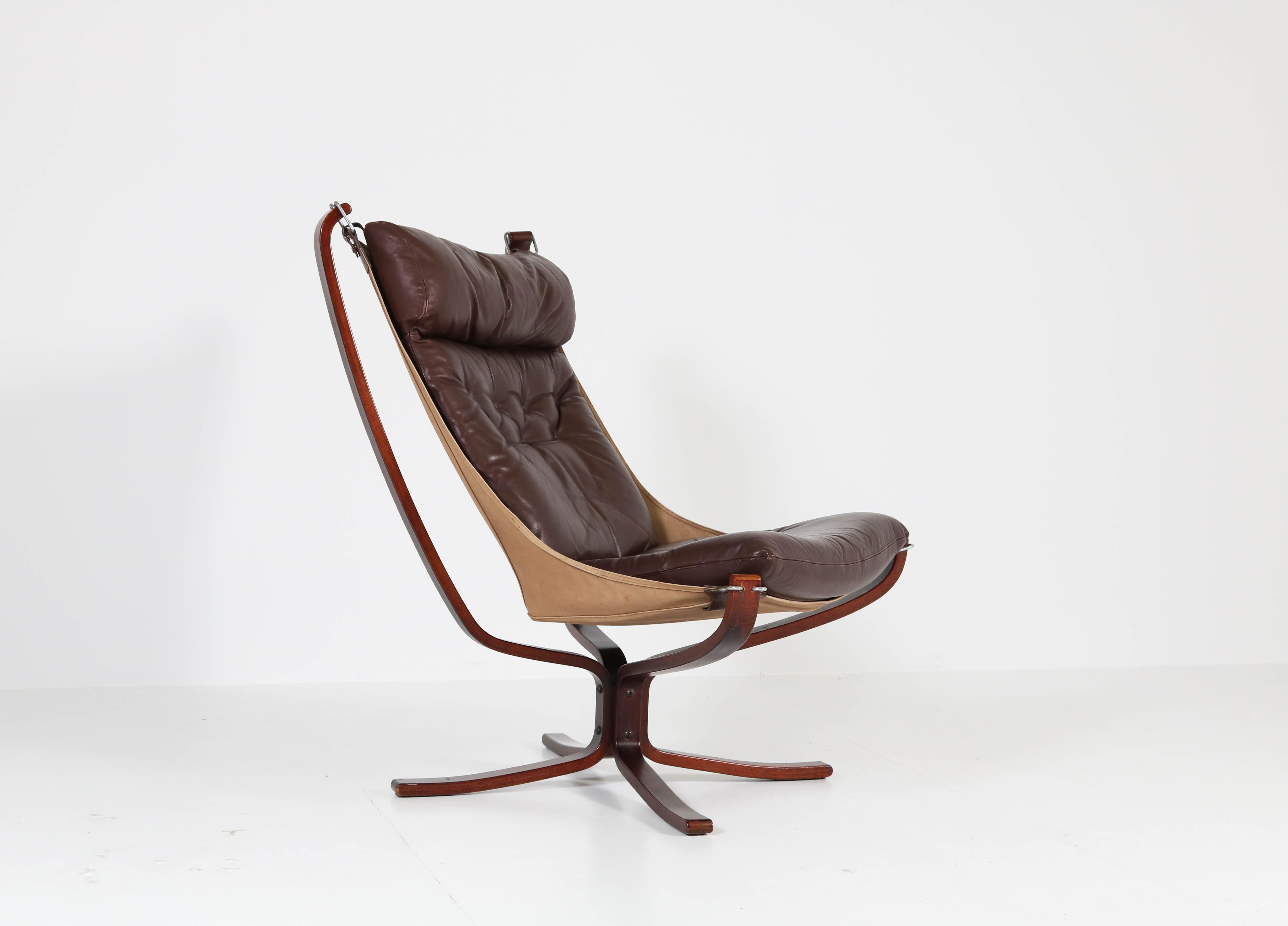Mid-Century Modern Falcon Chair by Sigurd Ressell for Vatne Møbler Norway, 1970s In Good Condition In Amsterdam, NL
