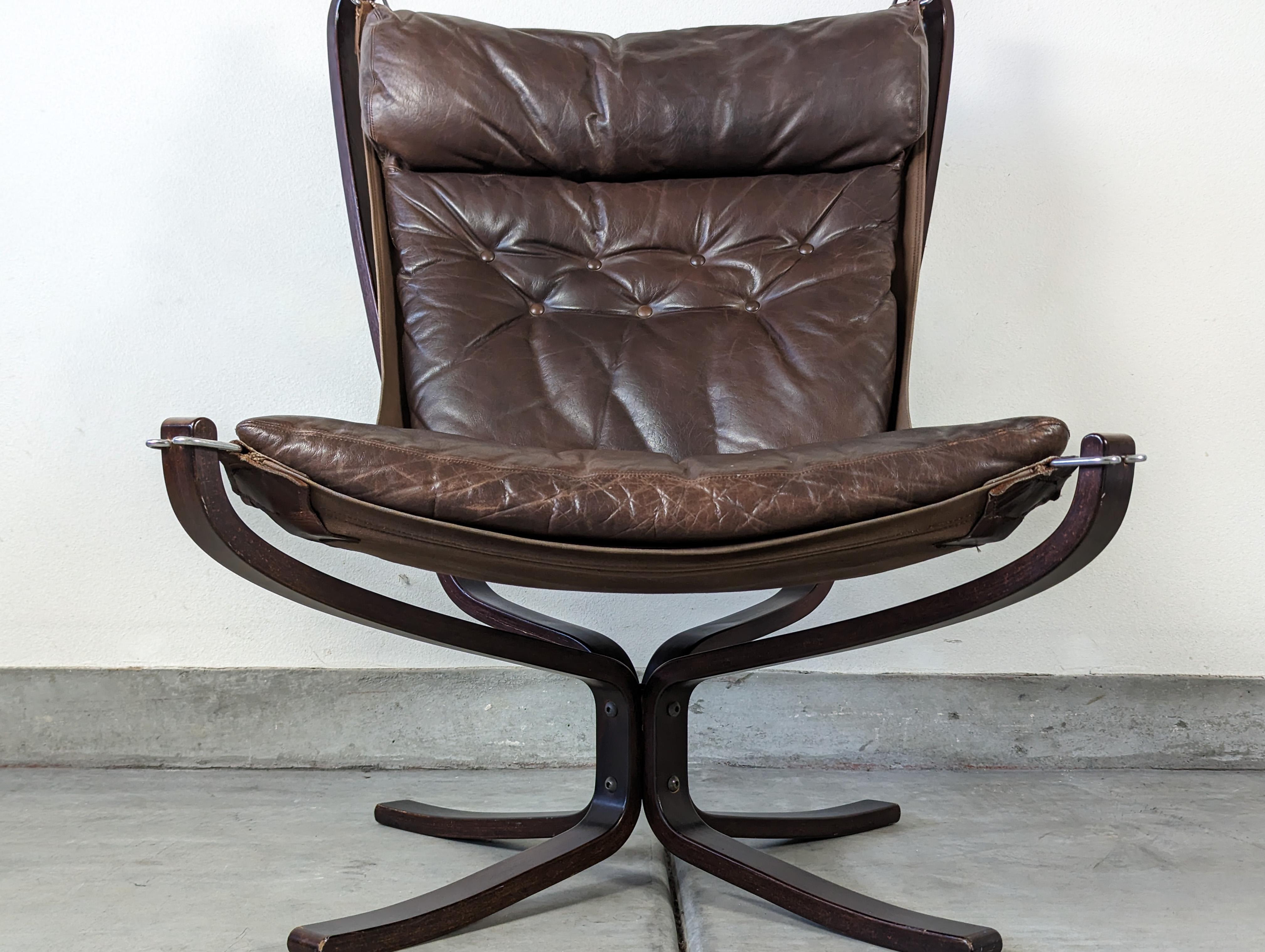 Mid Century Modern Falcon Chair by Sigurd Resell for Vatne Mobler, c1970s 8