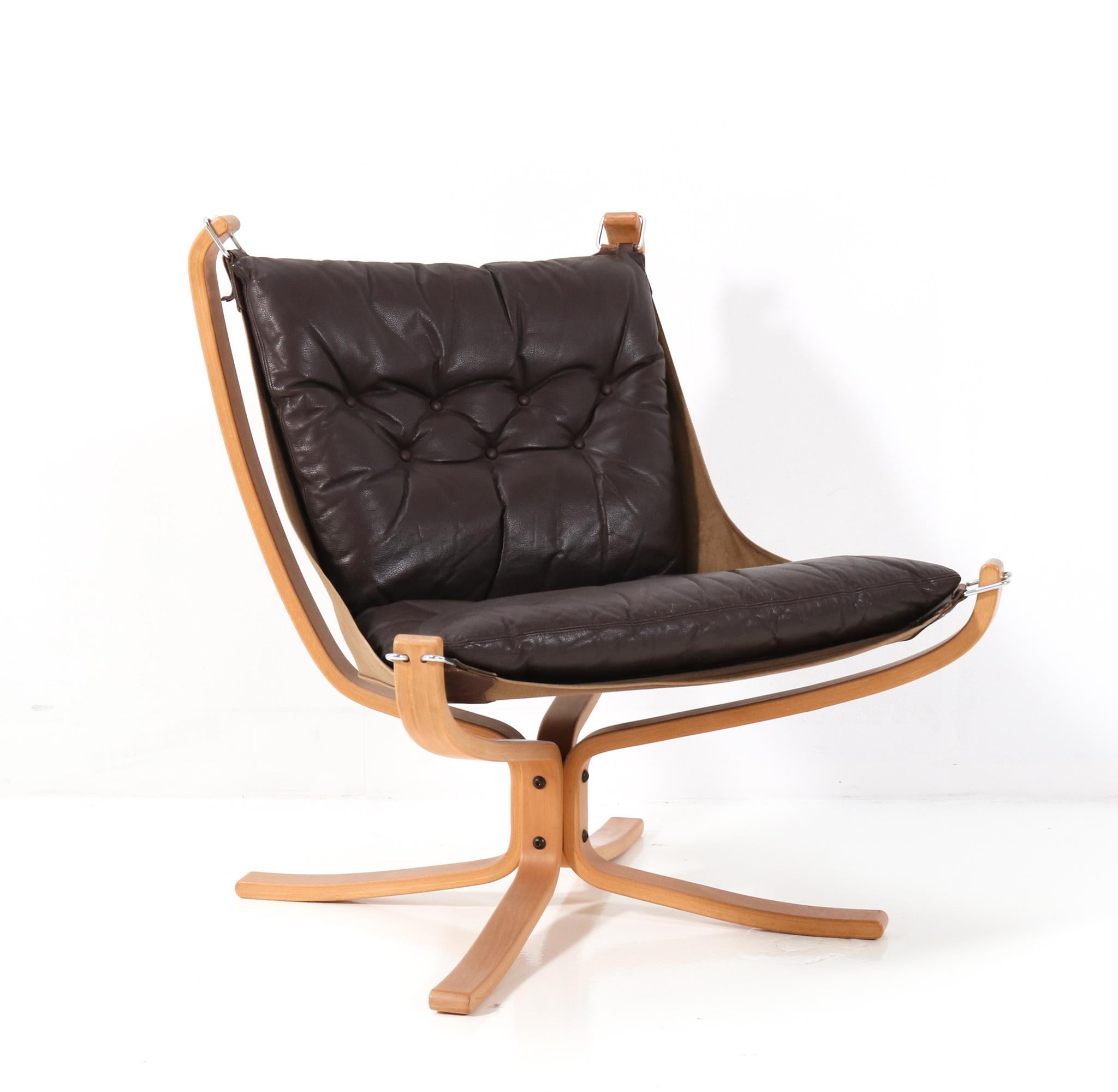 Leather Mid-Century Modern Falcon Lounge Chair by Sigurd Ressell for Vatne Møbler